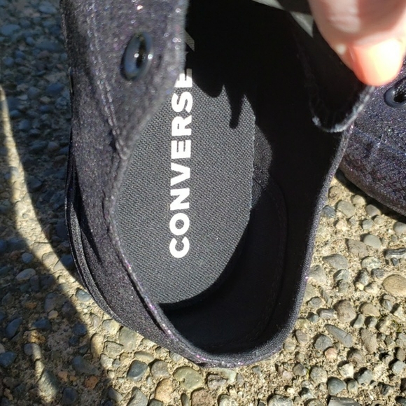 Price drop! Converse All Star Women 9.5, Men 7.5. Purple Glitter low top shoe - Picture 12 of 16